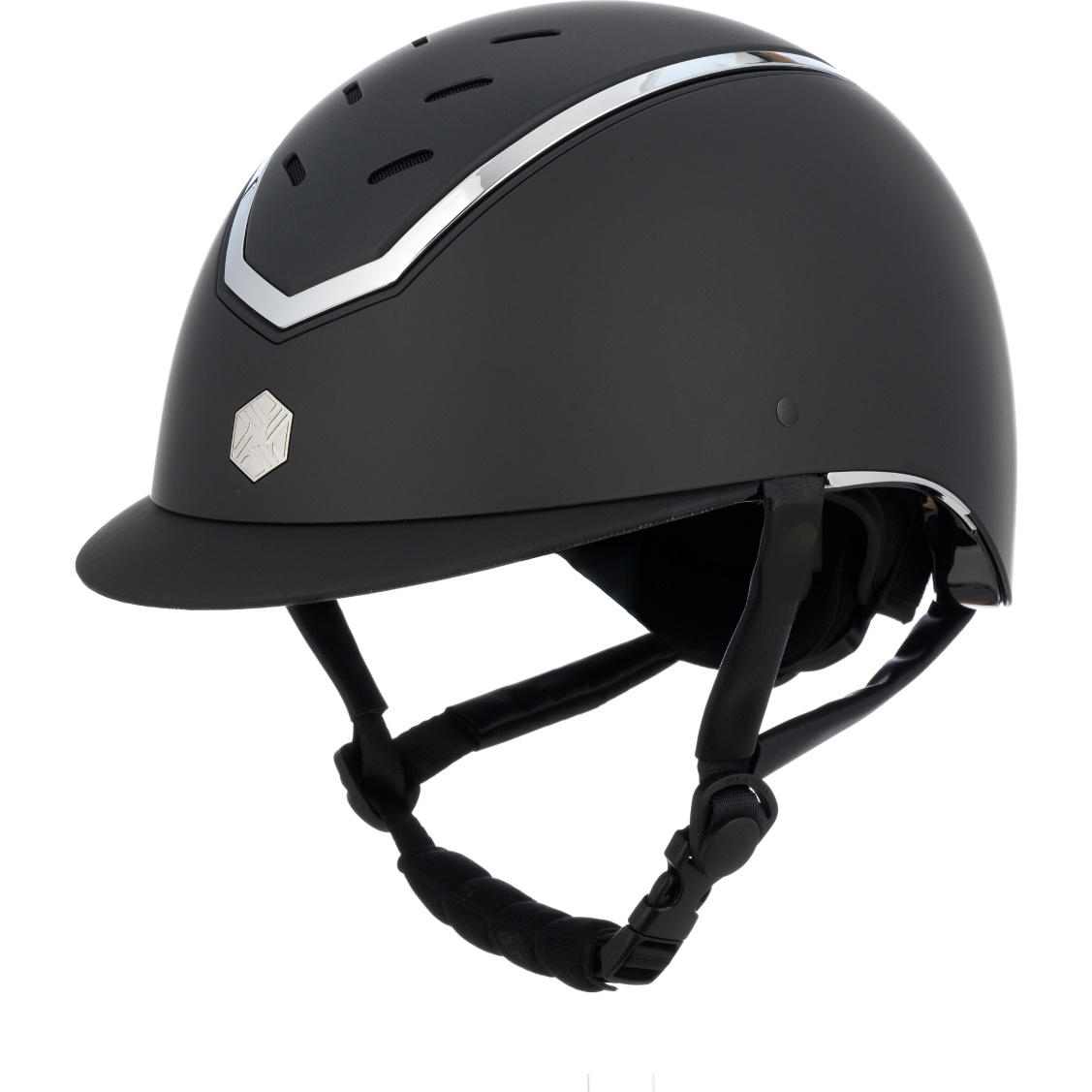 2024 Charles Owen Kylo Casque De équitation Standard Peak Riding KYLOC - Noir Mat / Silver